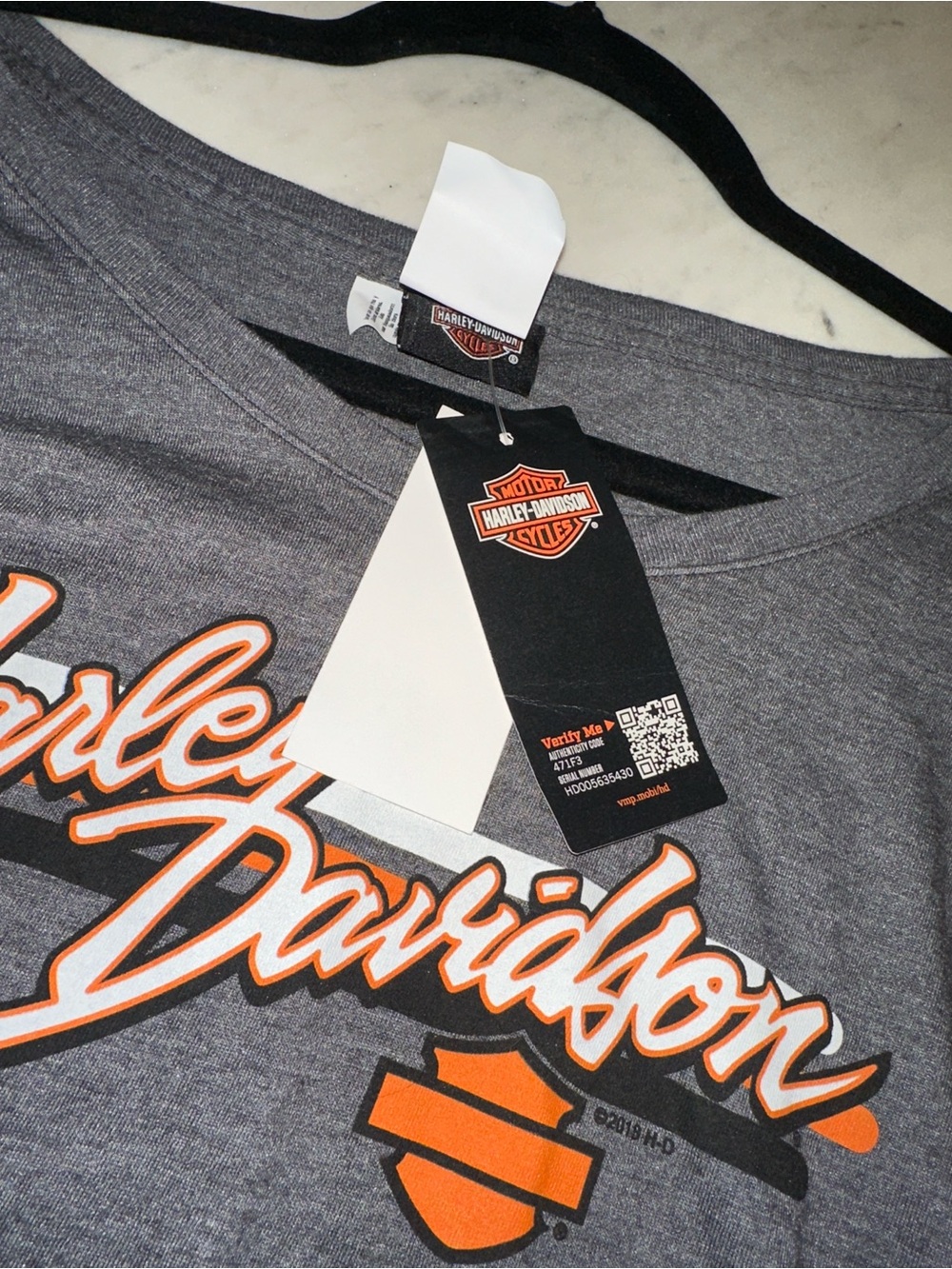 NWT Harley-Davidson Short Sleeve Logo Tee Giza Egypt size large heather gray - Picture 6 of 6